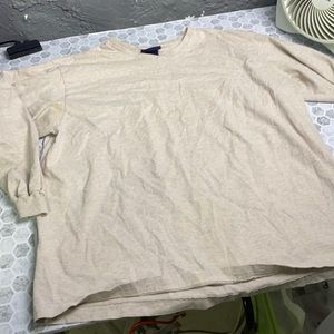 Basic Editions XL Long Sleeve V Neck T Shirt